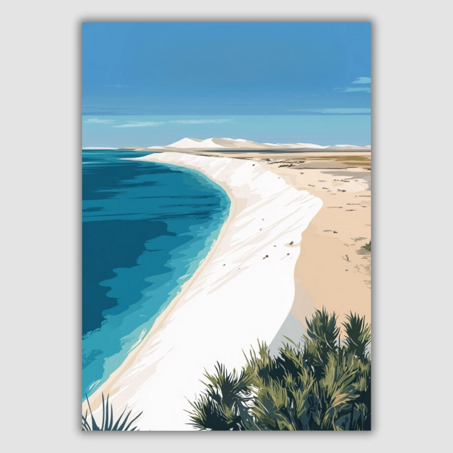 Dakhla White Dune Lagoon A4 Metal Poster