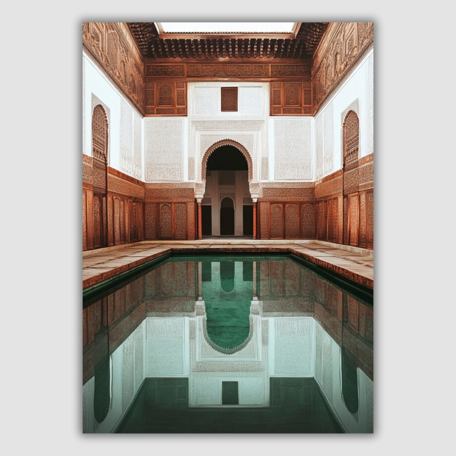 Ben Youssef Madrasa Courtyard A4 Metal Poster